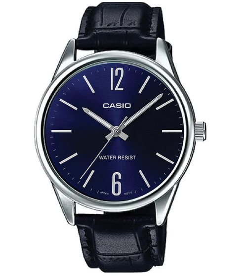Reloj Casio De Pulso MTP-V005 · Navy Dial · Arabic Numerals