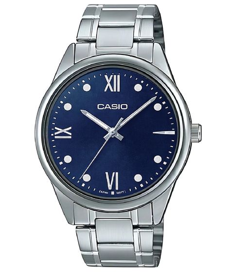 Reloj Casio De Pulso MTP-V005 · Navy Dial · Roman Numerals