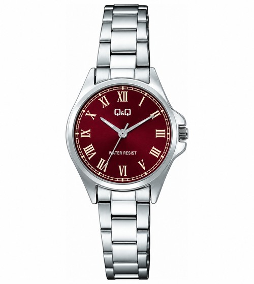 Reloj Q&Q De Pulso L-MP025 · Burgundy Dial · Roman Numerals