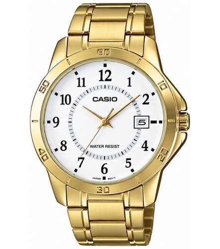 Reloj Casio De Pulso MTP-V004 · White Dial · Gold-Tone